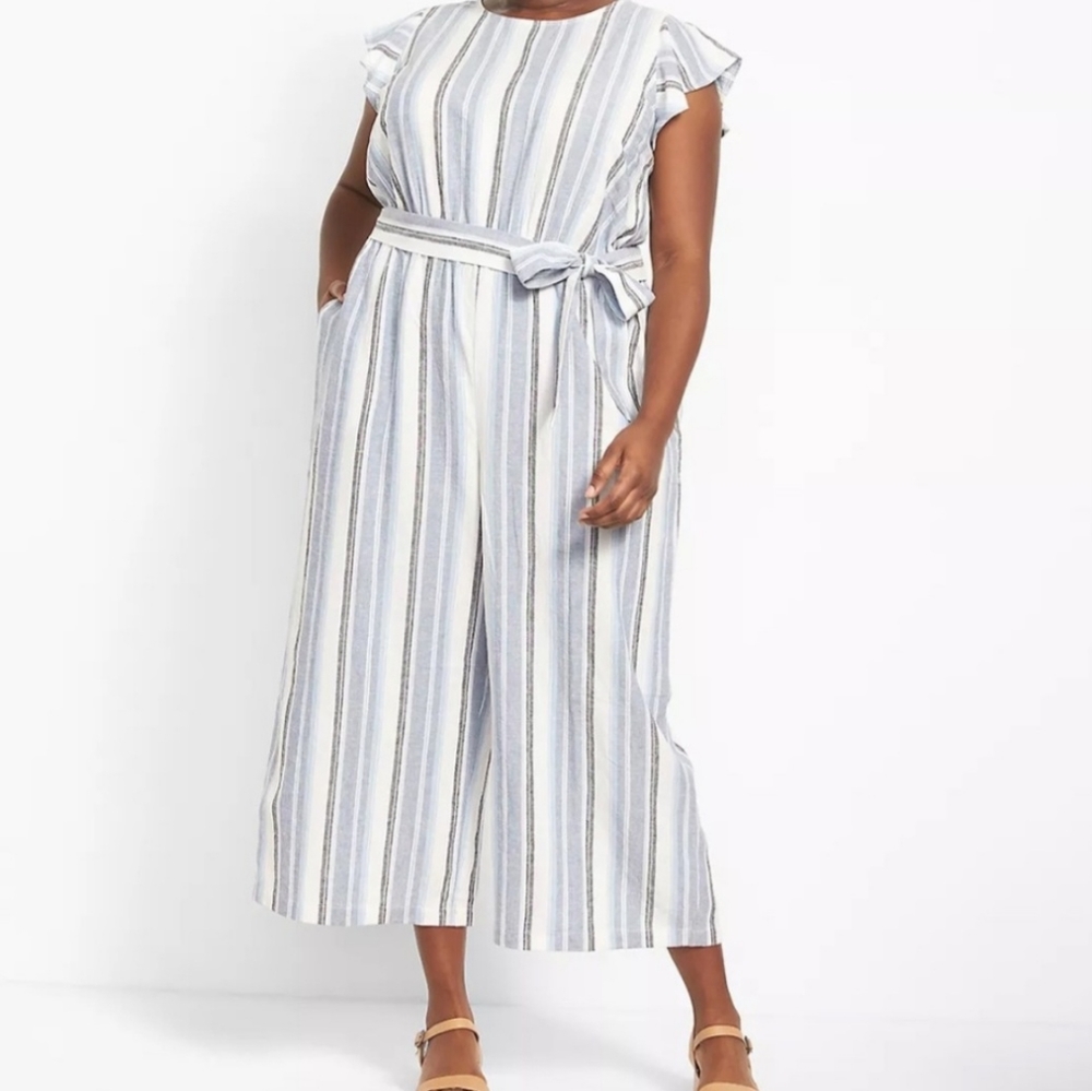 NWT Lane Bryant linen blend jumpsuit size 14